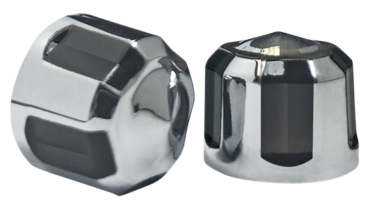 Diamond Crwn BOLT CAP 1/4" Chr blk 10Pck