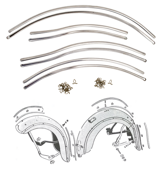 clips, mudguard (fender) trim, set of 26