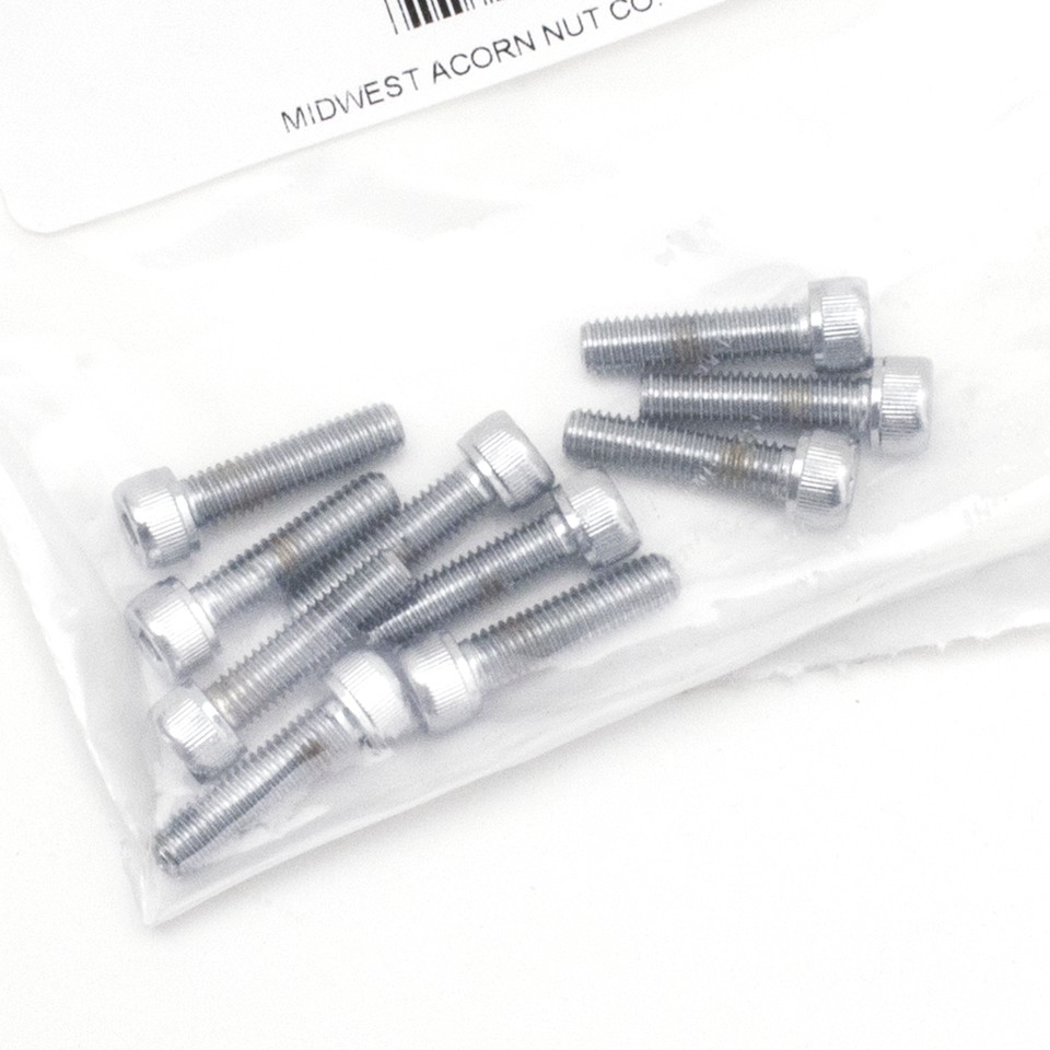 10pck Chrome allen screws 10-32x3/4