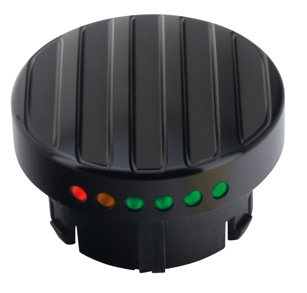 GZP Blk ribbed LED fuel gauge cap 96-17