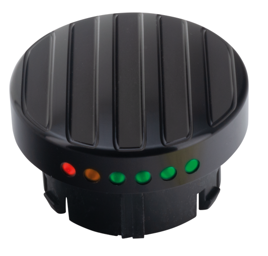 GZP Blk ribbed LED fuel gauge cap 96-17