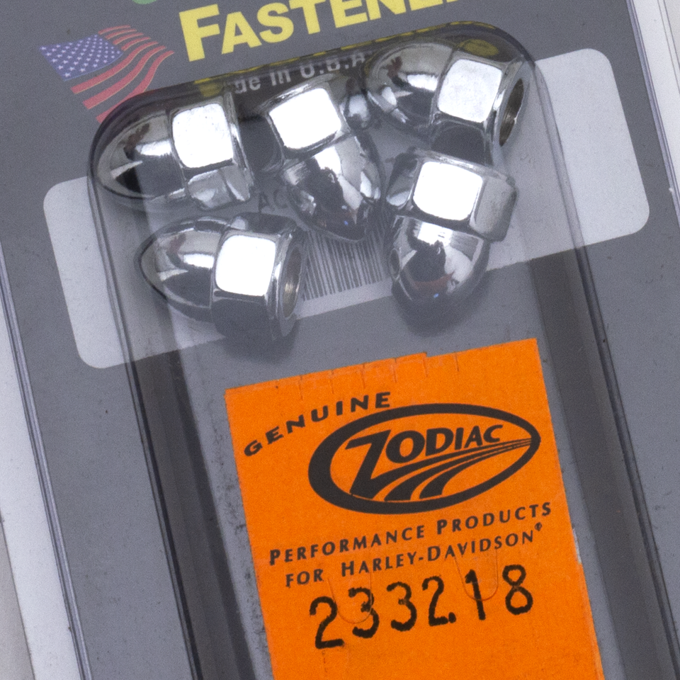 Chrome acorn nuts 1/4-28 UNF set/5