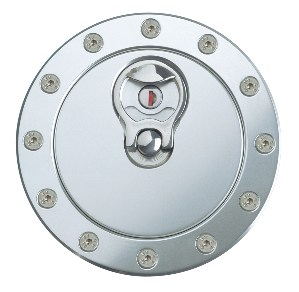 Aero 500 gas cap w/lock & 12 hole flange
