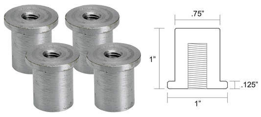 Flanged Bungs Blind 5/16-18" Thread 4Pck