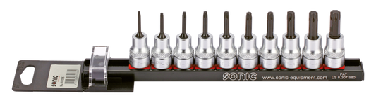 3/8" Socketbitset Torx 10Pc on rail