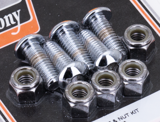 Chrome disc screw&nuts 3/8-16x1" SBHS