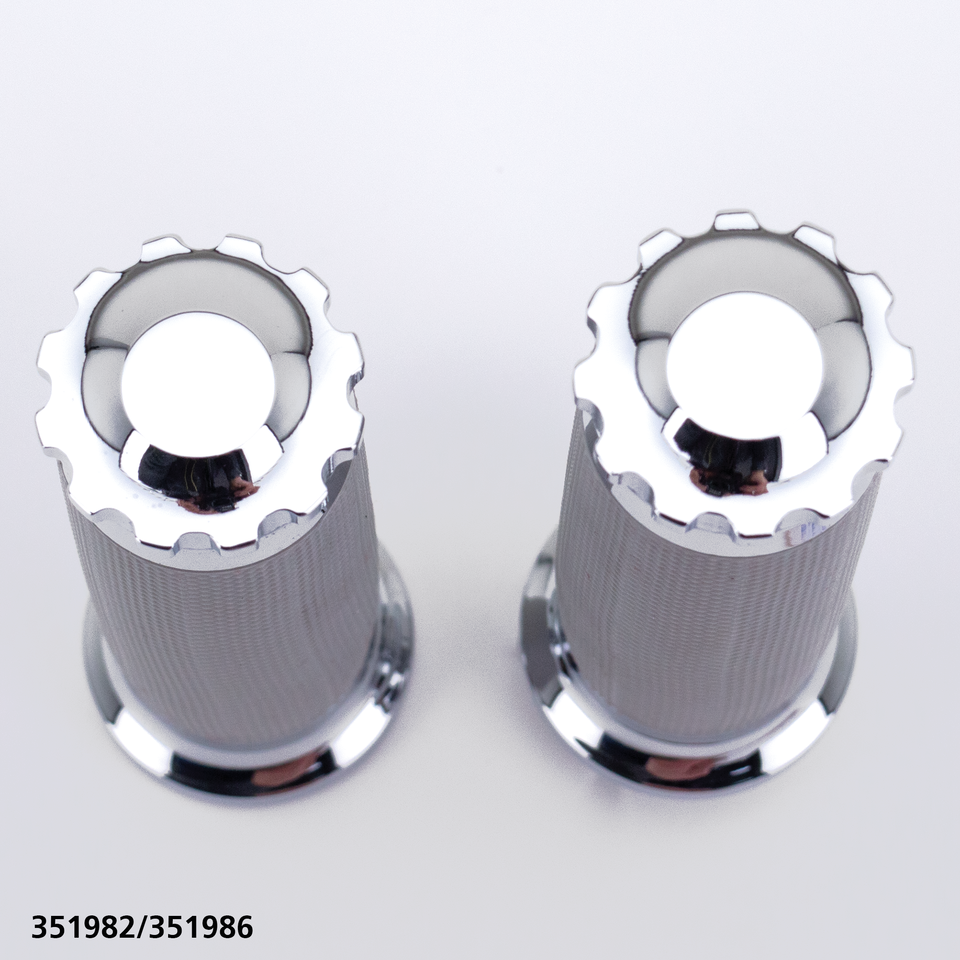 GZP Chrome Turbo gripset gray rubber