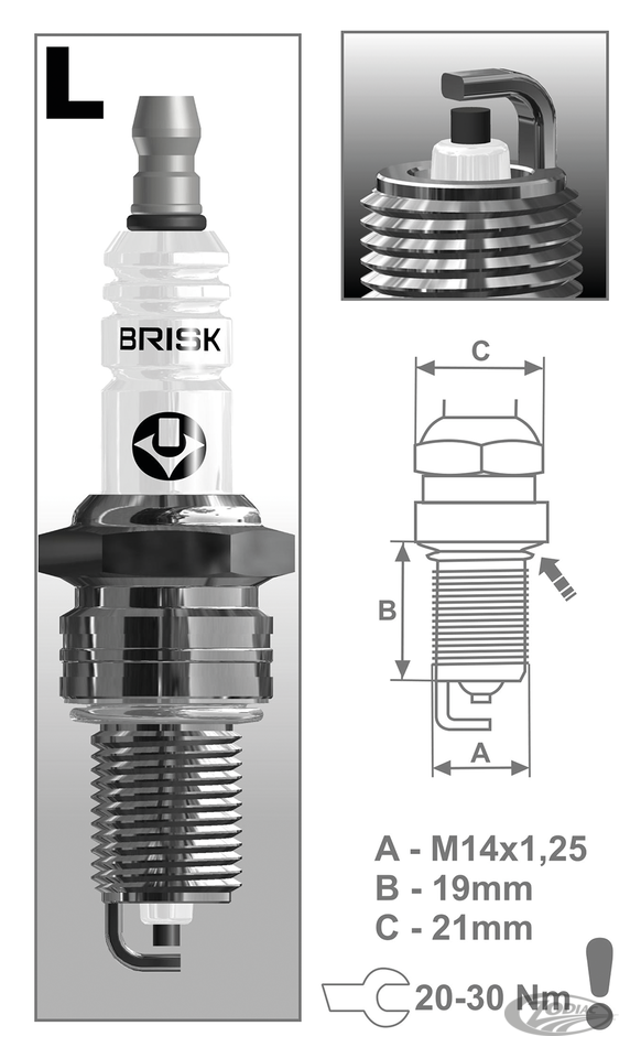 Each Brisk LR17YC-1 Spark plug