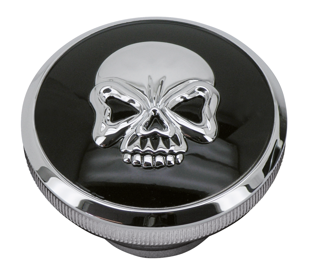 GZP Skull blck/chrome Gas cap set 84-96