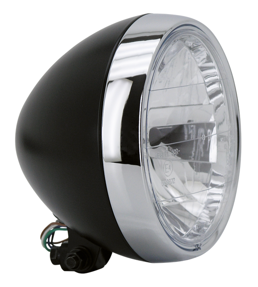 GZP Black 7" headlight w/chrome bezel EU