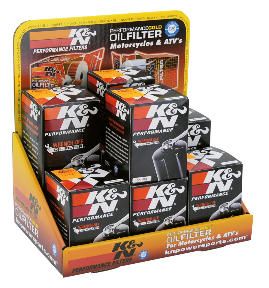 K&N counter display w/11 oil filters