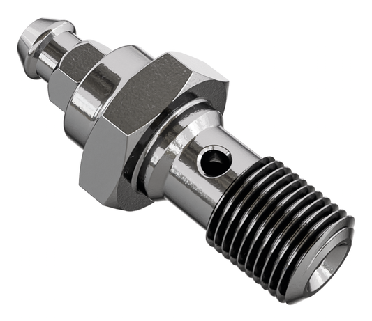 Banjo bolt w/bleeder nipple 3/8-24 Inox