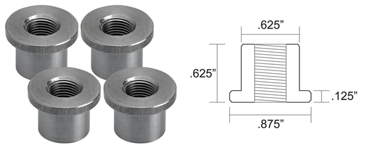 Flanged Bungs 1/8" NPT Thread 4Pck