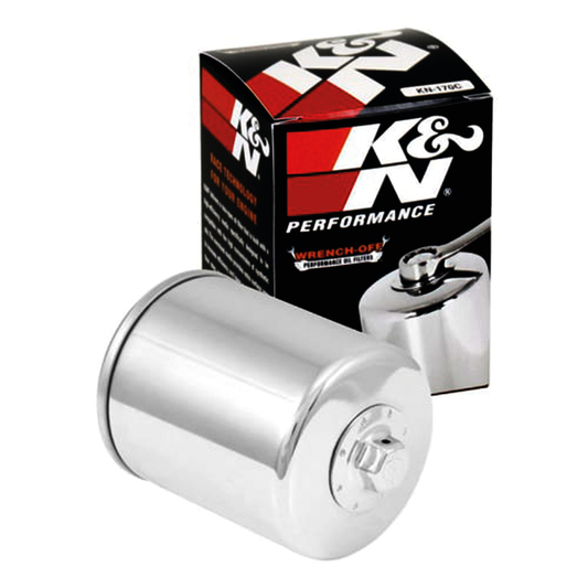 K&N Chrome Wrench-Off Oil filter long