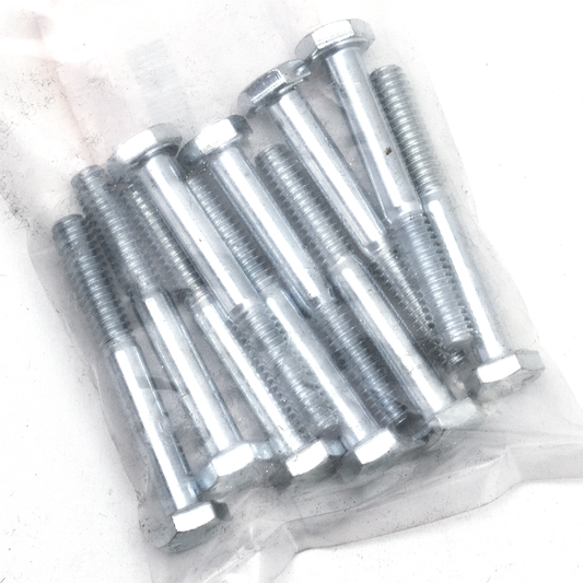 10pck hex bolt 1/4-20x2" UNC zinc
