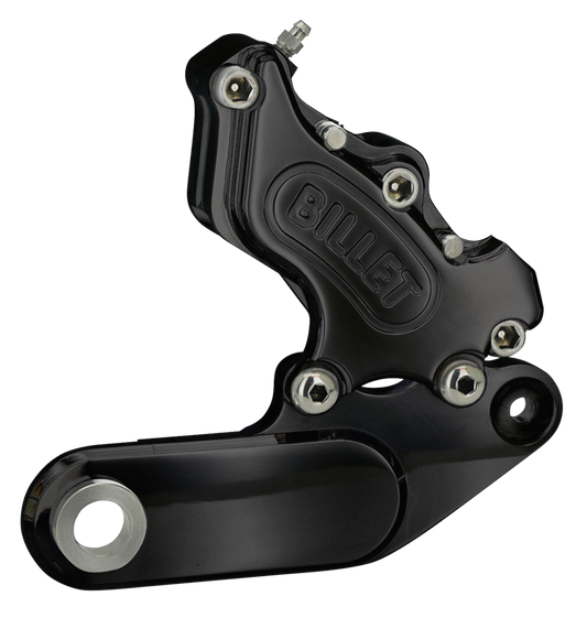 Billet 4 caliper+bracket FXST 4spd Bl