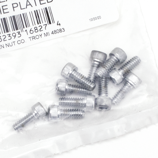10pck Chrome allen screws 10-24x1/2"