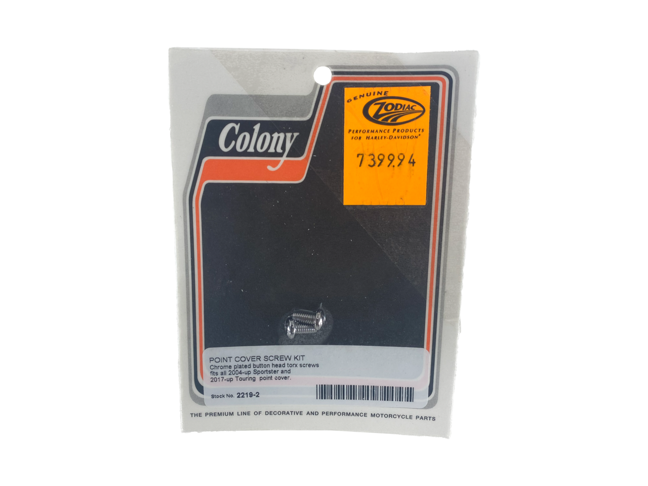 Chrome Torx button head ign.cvr screws