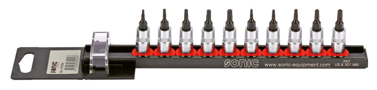 1/4" Socketbitset Torx 10PC on rail