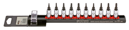 1/4" Socketbitset Torx 10PC on rail