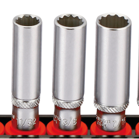1/4" Socketset long inch sizes 9pc on ra