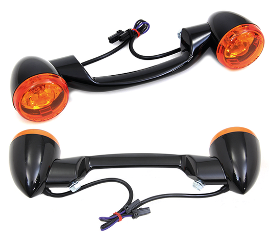 Turn Signal Bar Black/Amber FLH/T99-13