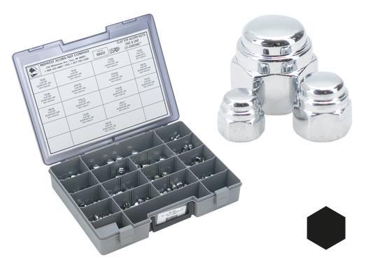 10Pck 1/4-24 Flat Top Acorn Nut