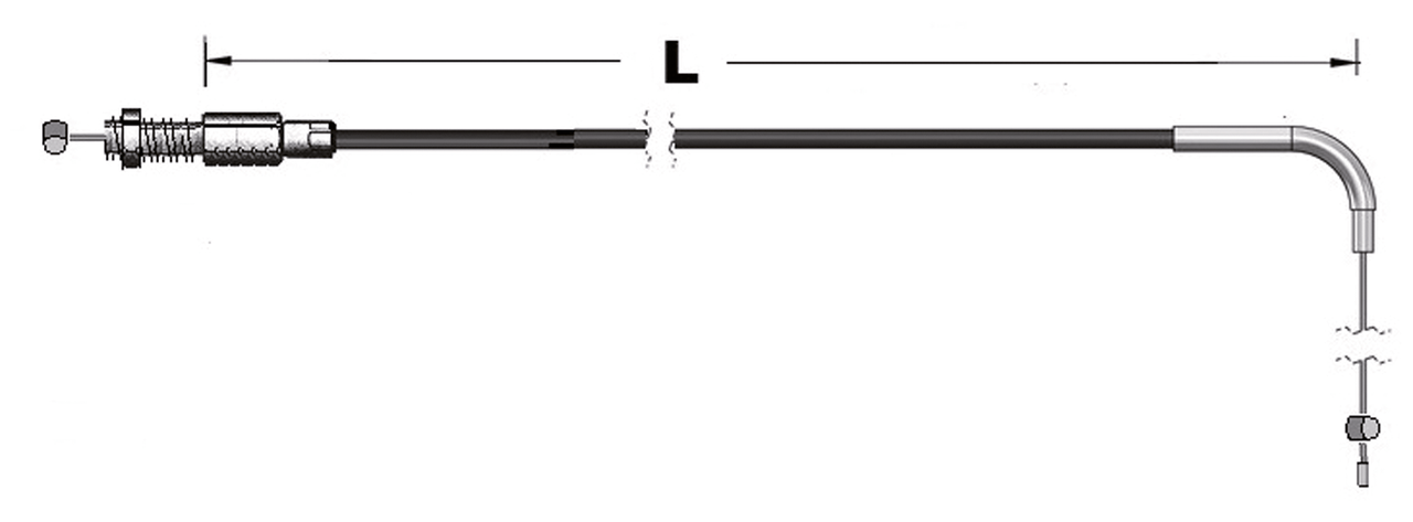 Throttle cable black HSR BL97-up LN=34"