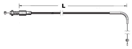 Throttle cable black HSR BL97-up LN=34"