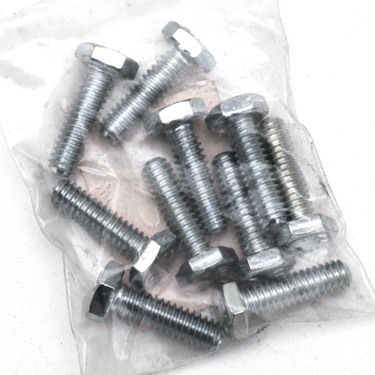 10pck hex bolt 1/4-20x7/8" UNC zinc