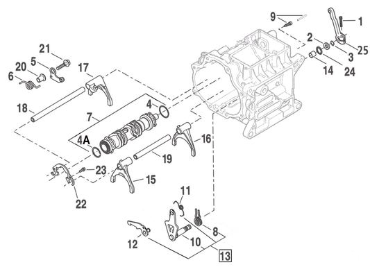 Shift fork shaft 1-2 &