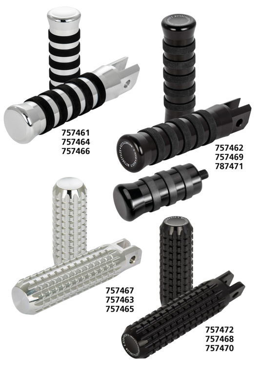FWD ctrl O-ring pegs +4" black ST18-up