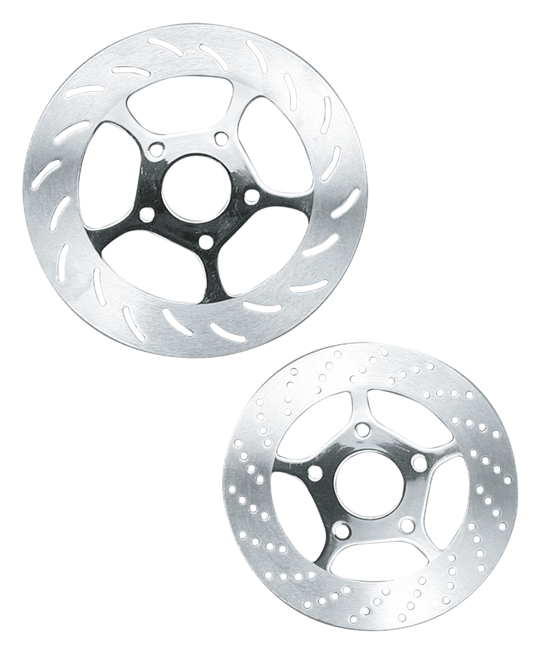 Disc rotor 11,5" Five spoke drilled Chr.