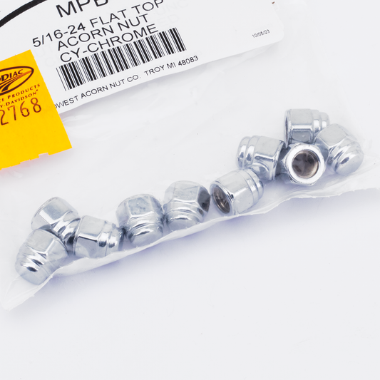 10Pck 5/16-24 Flat Top Acorn Nut