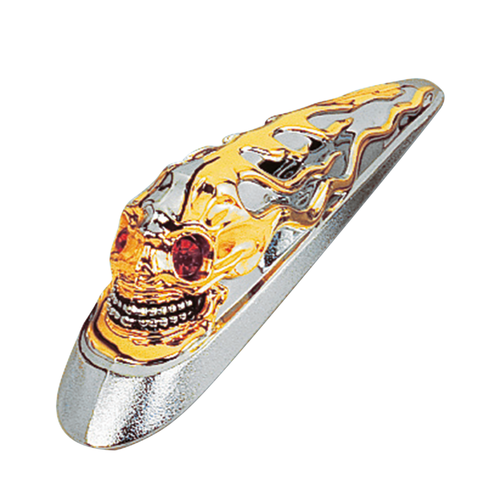 GZP Fender ornam. Gold Skull red eyes