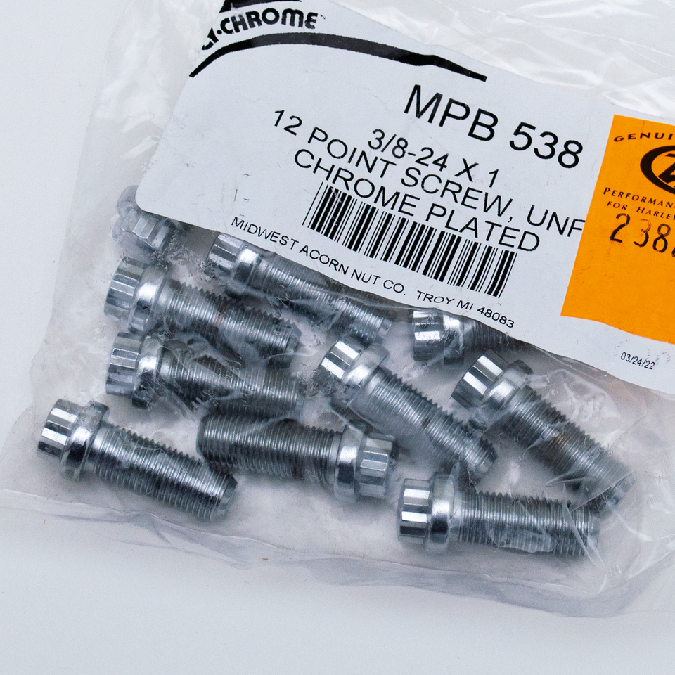 10pck 12-point screw 3/8-24x1", UNF