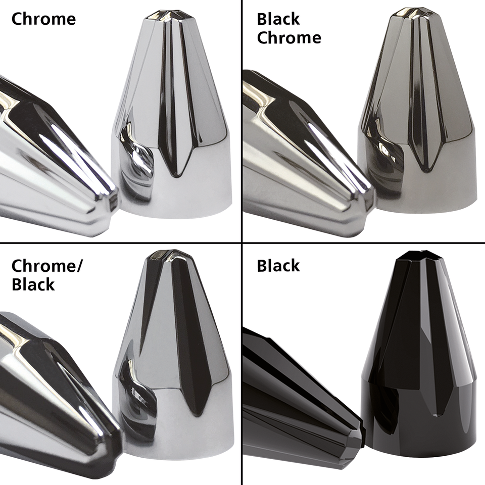 Diamond crown Blk Chr BOLT CAP 1/4" 10Pc