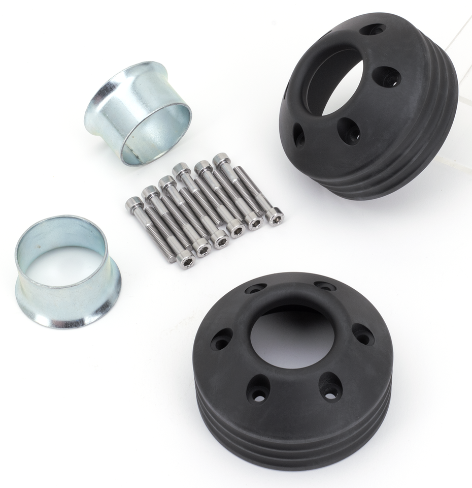 MCJ End Caps Royal 80 4-Ribbed Black