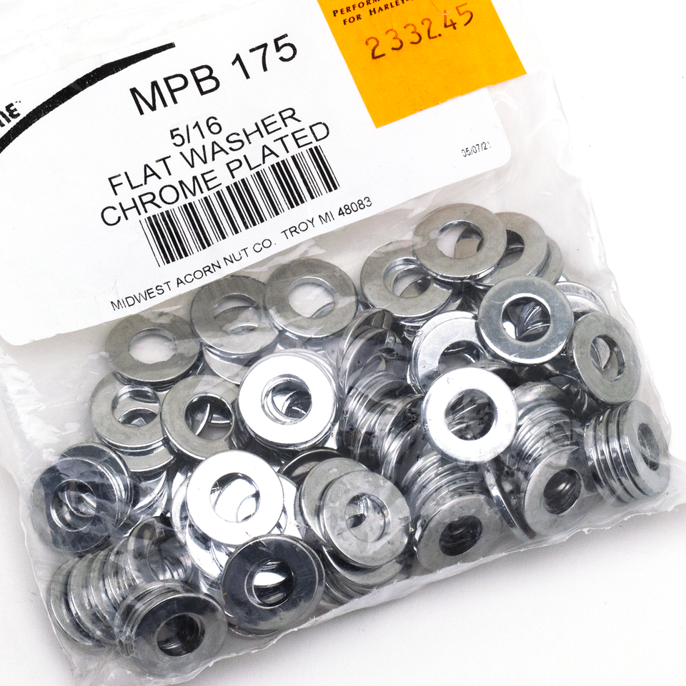100pck Chrome flat washer 5/16