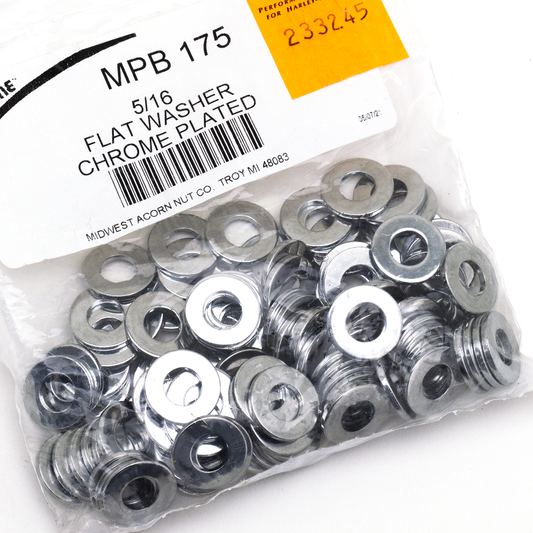 100pck Chrome flat washer 5/16