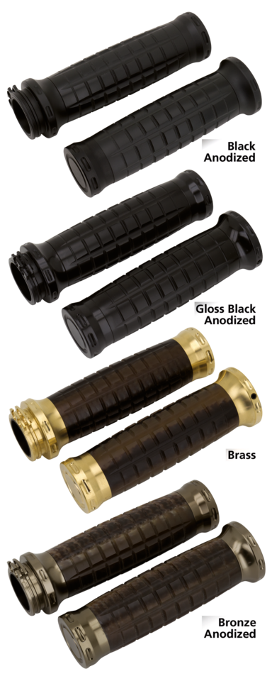 Grips set chrome for Dual cable