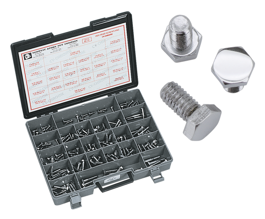 Ass. tray hex head screws chr. 215pk UNC