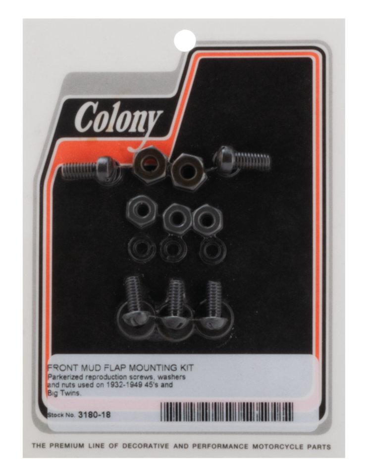 Front mud flap mounting kit parkerized