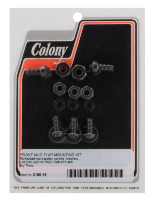 Front mud flap mounting kit parkerized