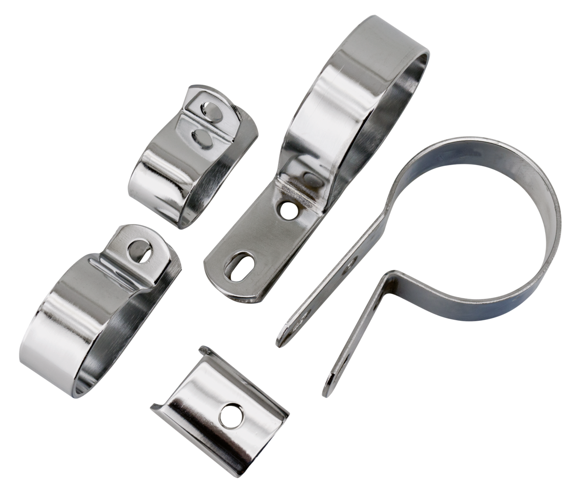 Exhaust clamps Blk Knuckle 1941-47 5Pce