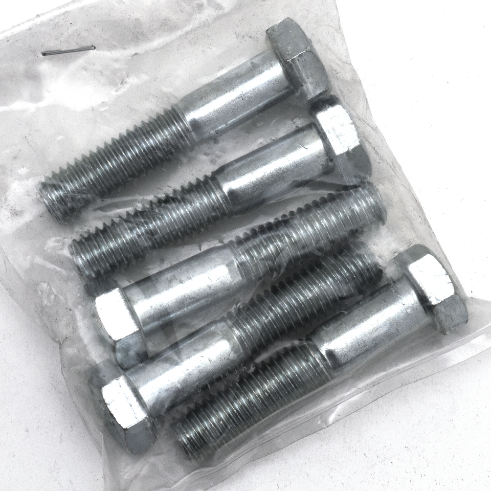 GZP 5pck hex bolt 1/2-13x2.5" zinc