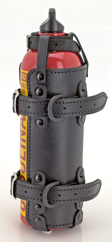 Black Holder with Aluminum Fuel Bottle