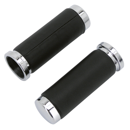 GZP Chrome & Leatherbound gripset