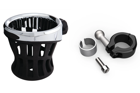 Drink Holder 7/8"+1" bars Black