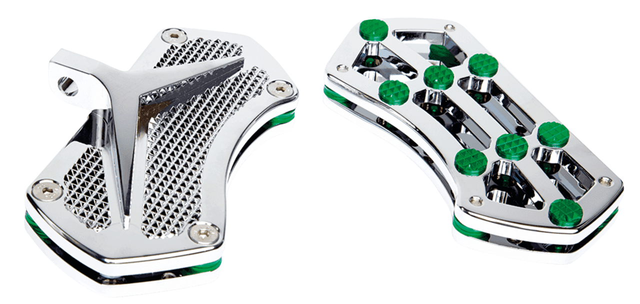 DIAMOND PSSNGR FLRBRD CHR W/ GEMS GREEN